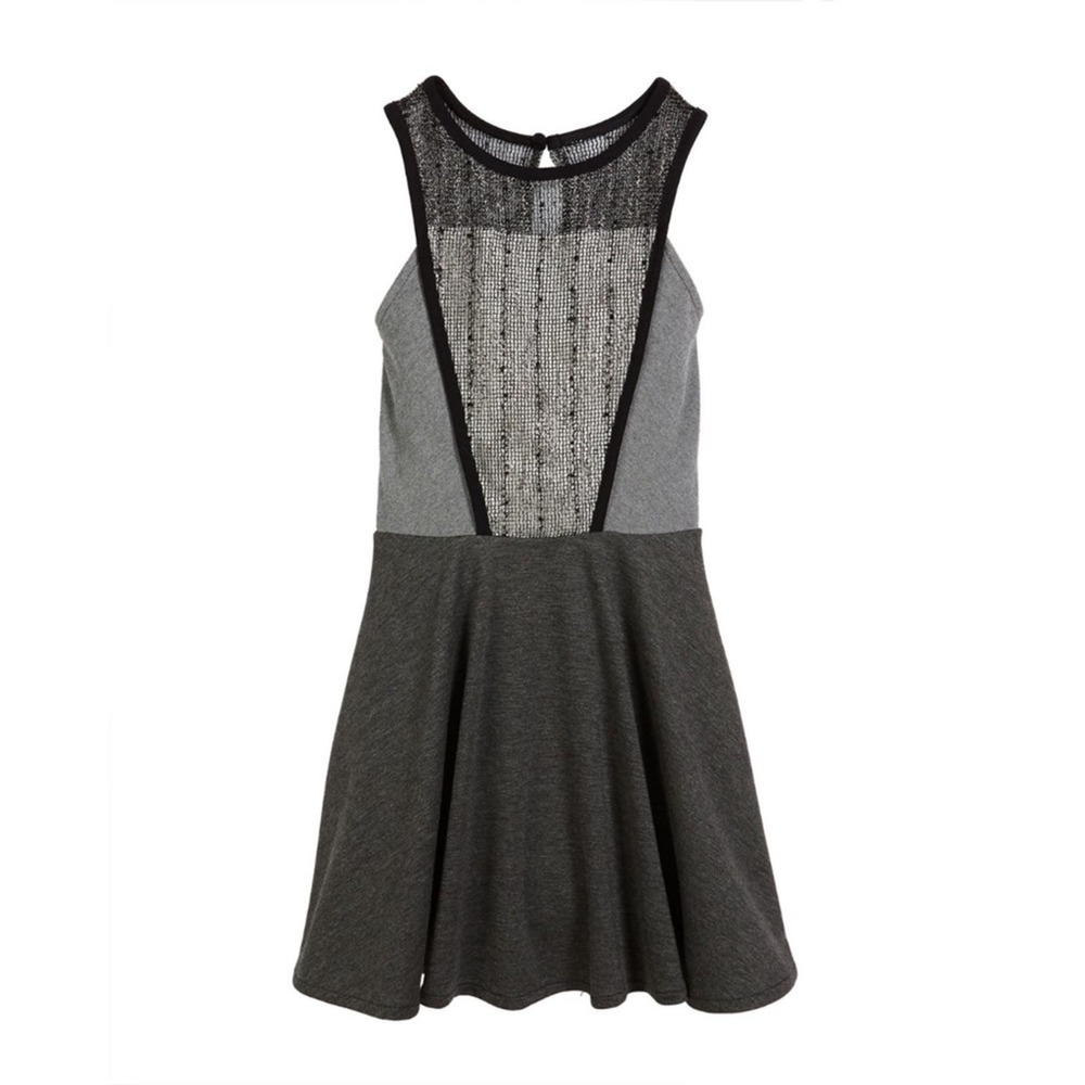 Sally Miller Catee Mesh-Panel Dress Grey Kid’s Size XL
